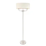 Nickel Floor Lamp With White Shade