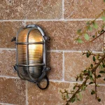 Nickel Oval Outdoor Wall Light