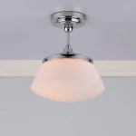 Opal Glass Semi Flush Bathroom Ceiling Light