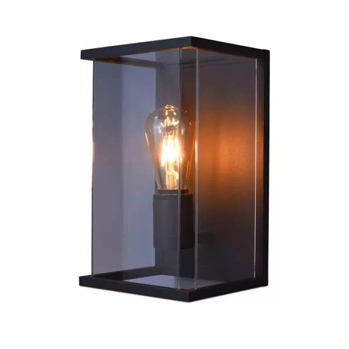 Outdoor boxed wall light black