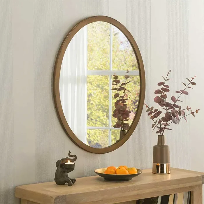 Oval Bronze Modern Mirror