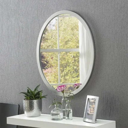 Oval Silver Modern Mirror