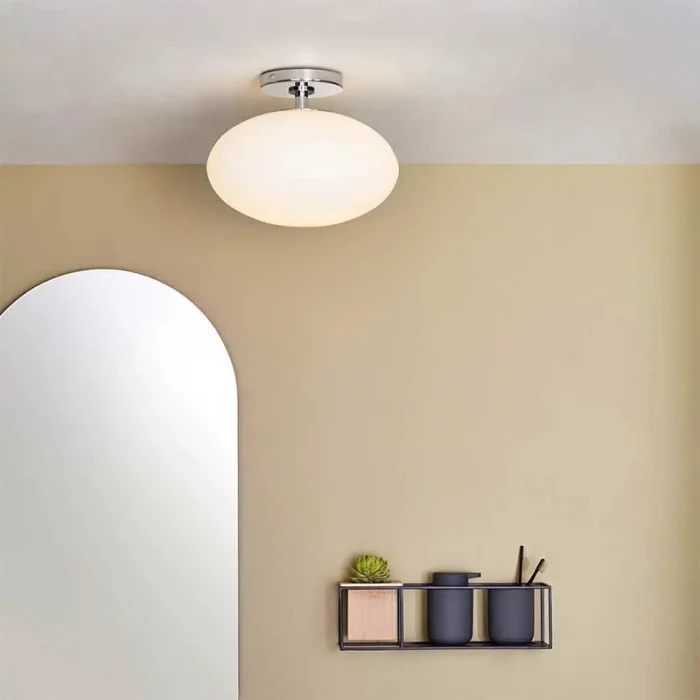 Oval glass ceiling light for bathroom, living room, kitchen or bedroom