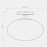 Oval glass ceiling light dimensions