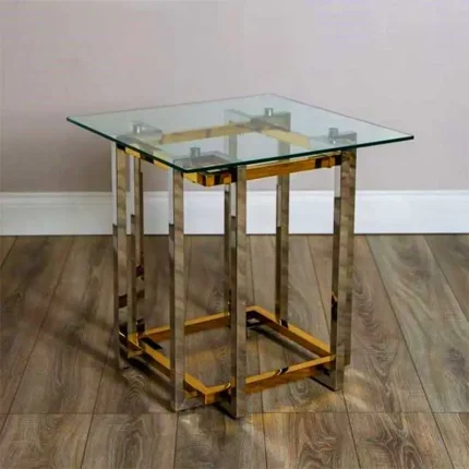 Polished Chrome & Brass Coffee Table