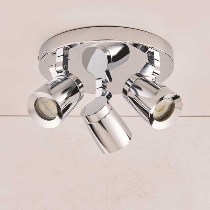 Polished Chrome Round Bathroom Ceiling Light