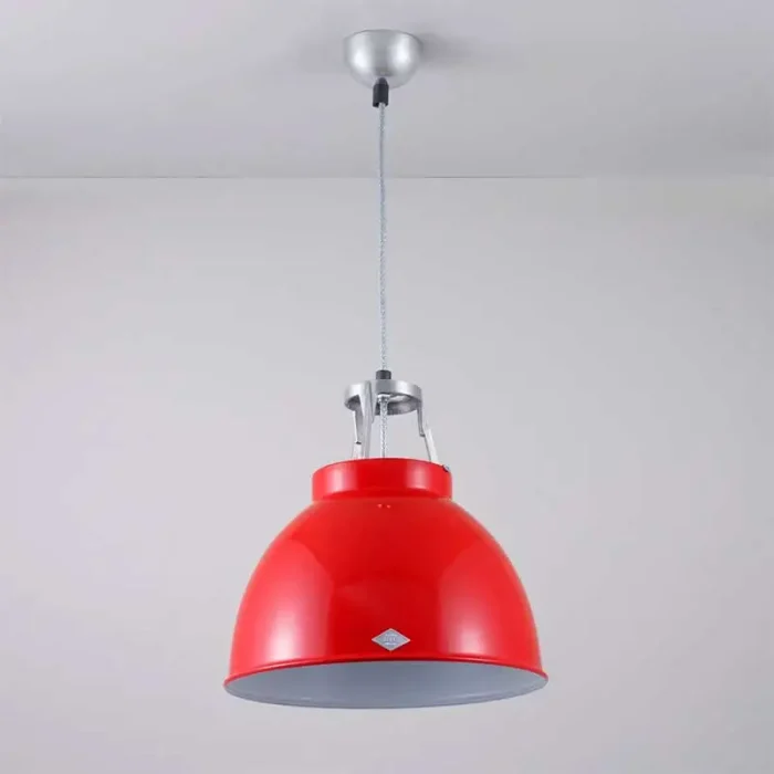 Red With White Interior Hanging Light