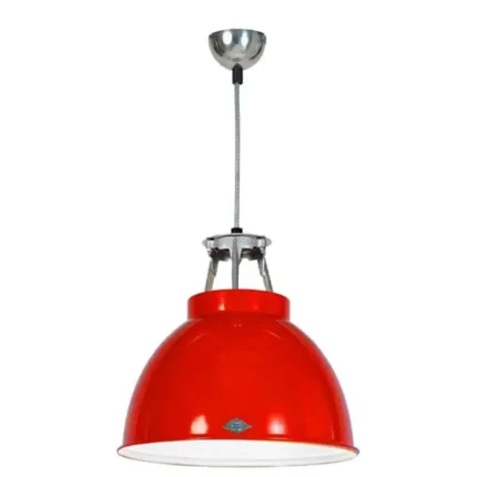 Red With White Interior Hanging Light