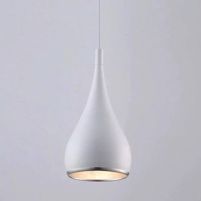 White pendant light in retro design made from metal