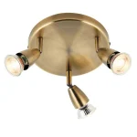 Round Antique Brass Spotlight Ceiling Lamp