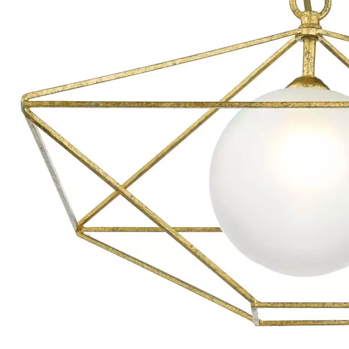 Satin Brass Ceiling Light With Opal Glass