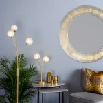 Satin Brass Frosted Glass Floor Lamp