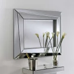 Silver Bevelled Modern Mirror