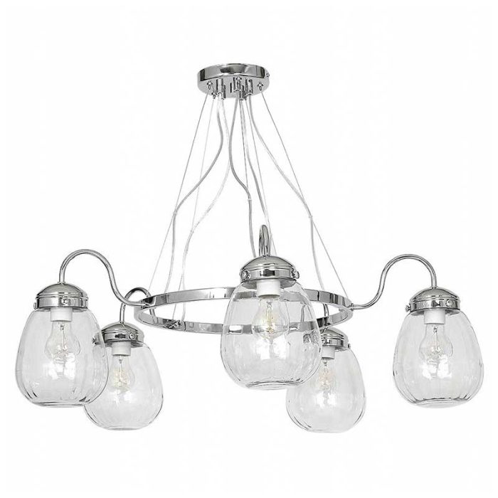 Silver Clear Glass Ceiling Light