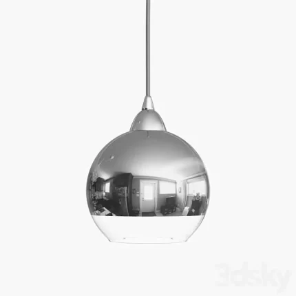 Single globe pendant light in silver colour