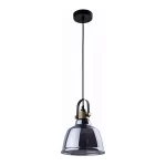 Pendant light in silver colour and brass finish