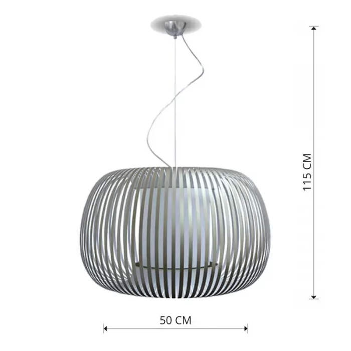 Pendant light with silver shade in 50cm size