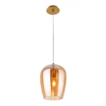 Single pendant light with amber glass