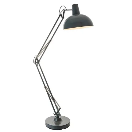 Slate Grey & Satin White Floor Lamp