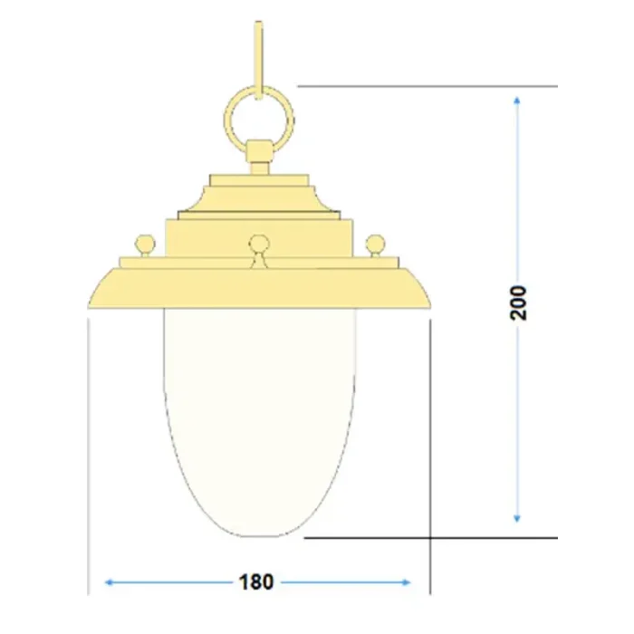 Solid Brass Outdoor Ceiling Light