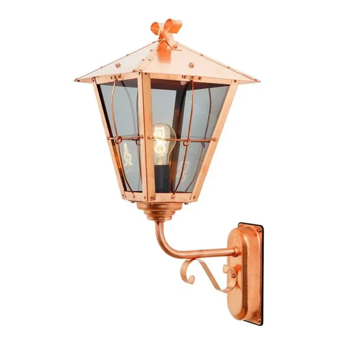 Square Glass Copper Outdoor Wall Light