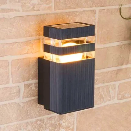 Square Outdoor Wall Light Black