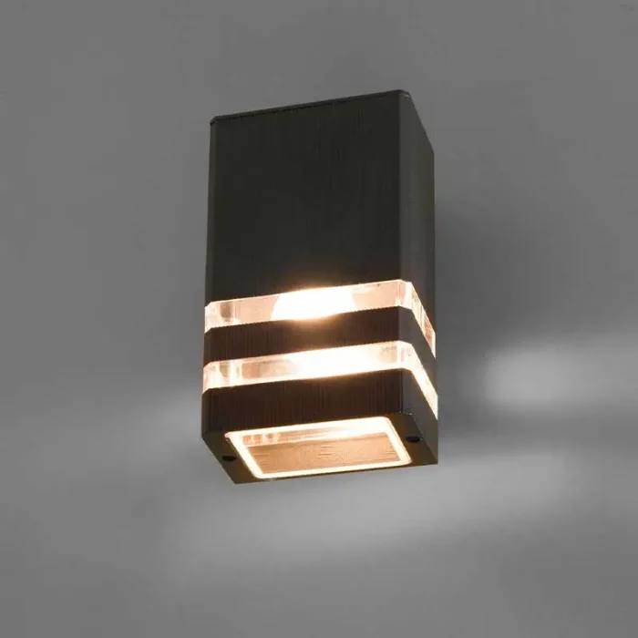 Square Outdoor Wall Light Black