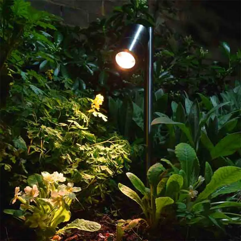 Garden spike light made of stainless steel