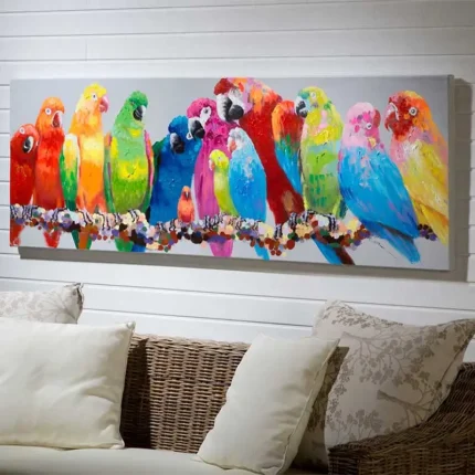 Tropical Birds Acrylic Painting