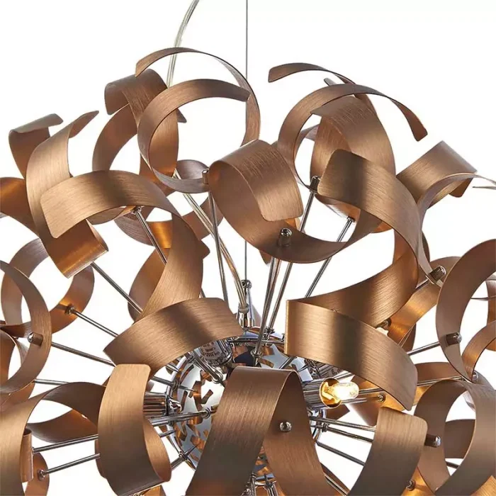 Twirling Ribbons Pendant Light in Copper