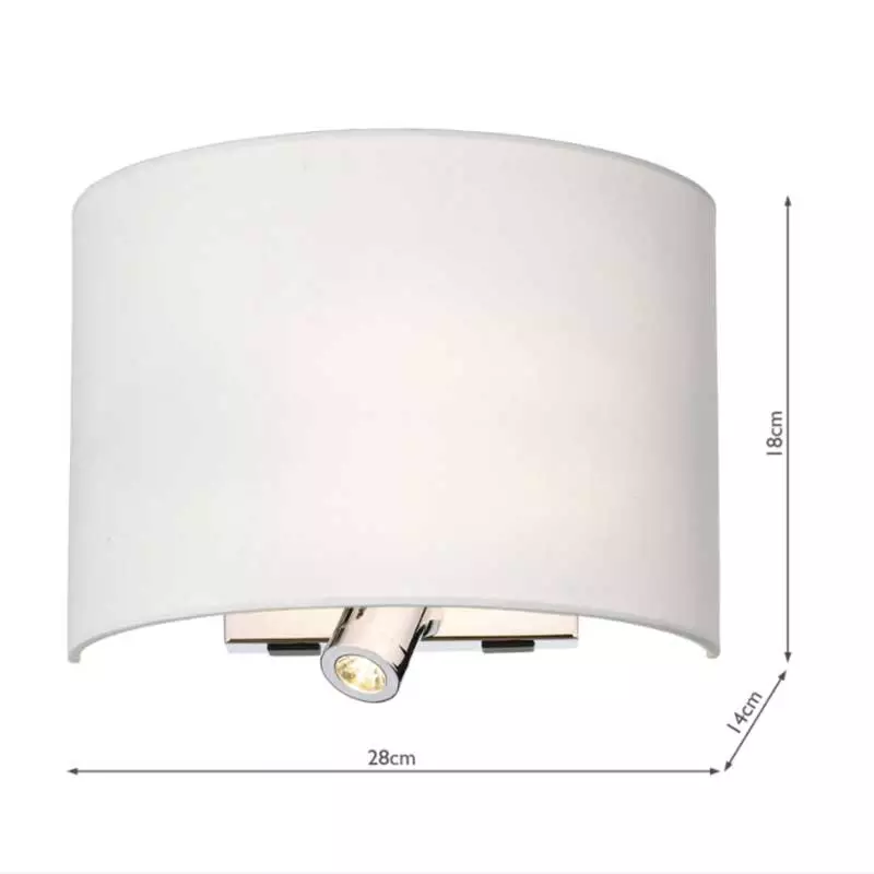White Smooth Dual Wall Light