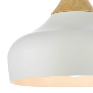 Wooden Cap White Pendant Light