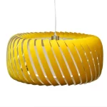 Pendant light with yellow velvet shade in 57cm size