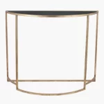 Antique Gold Half Moon Console Table