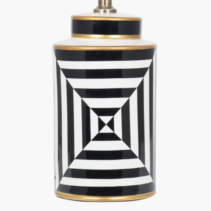 Black and White Stripe Ceramic Table Lamp