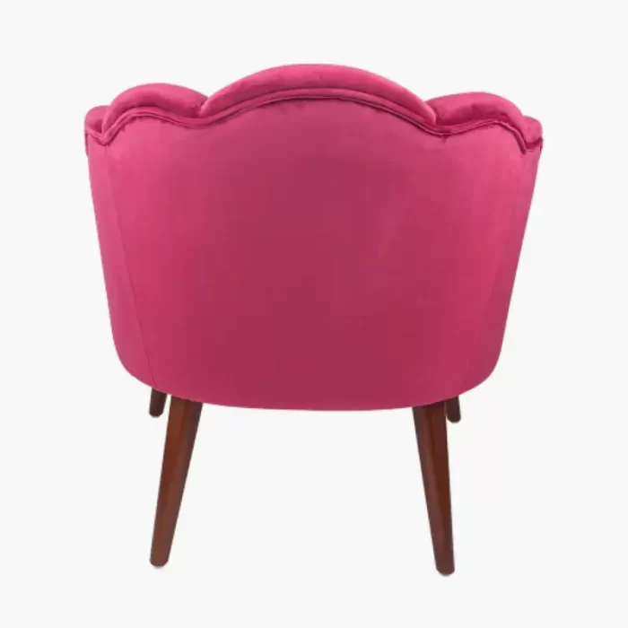 Raspberry Velvet Shell Chair with Walnut Legs