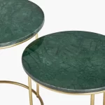 Set of 2 Green Marble Nest Tables
