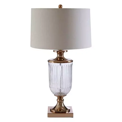 Fluted Design Clear Glass Table Lamp