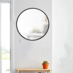 Matte Black Round Wall Mirror