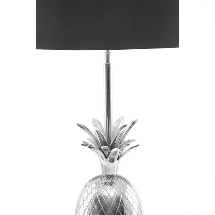 Silver Pineapple Black Shade Table Lamp