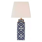 Geometric Blue White Table Lamp Base