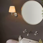 Ivory Shade Bathroom Wall Light in Chrome