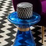 Blue Glass Side Table