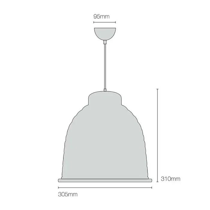 Aluminium ripple pendant light measurements