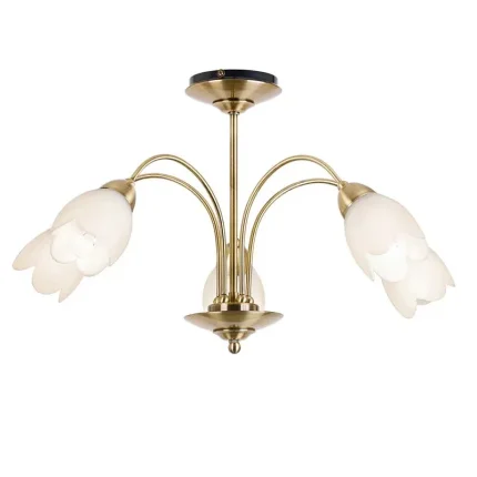 Antique Brass Floral Shades Ceiling Light