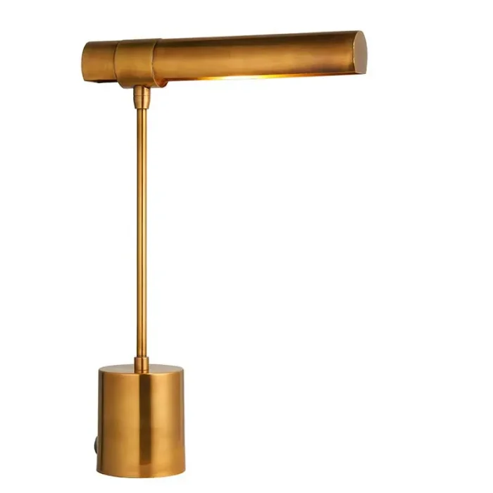 Timeless antique brass task table lamp with modern details