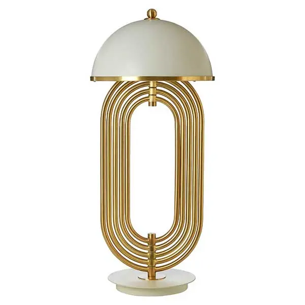 Art Deco White Gold Table Lamp