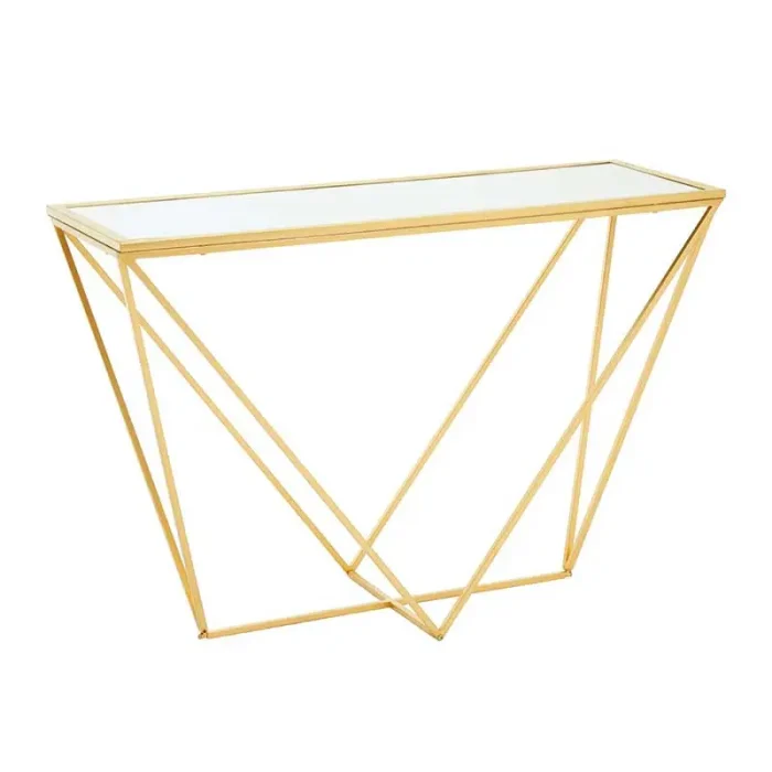 Gold Finish Console Table