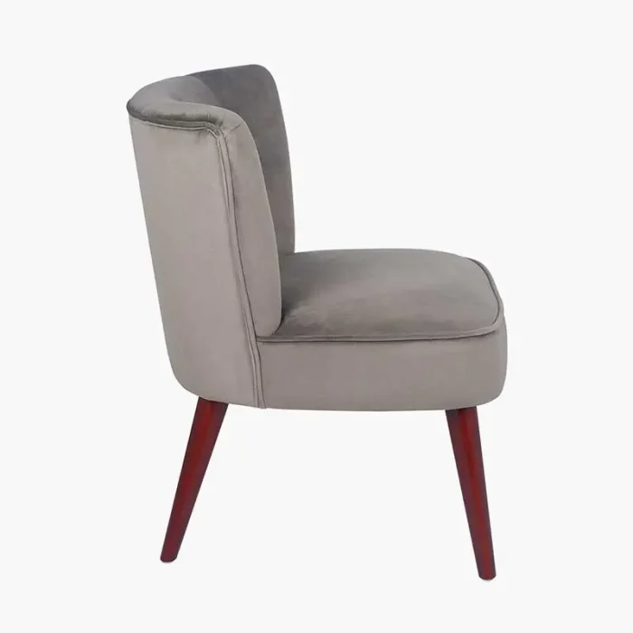 Grey Velvet Retro Cocktail Chair