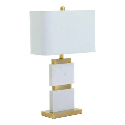 Ivory Shade White Marble Table Lamp